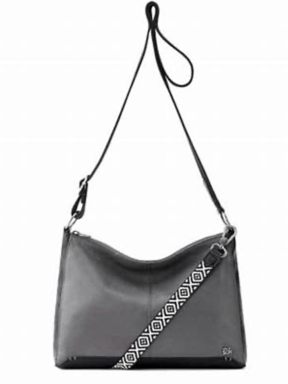 Le Sak Classic Camelia Convertible Leather Crossbody Bag In Slate Grey & Black